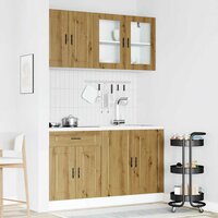 4-delige Keukenkastenset Kalmar bewerkt hout artisanaal eiken 3