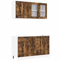 Keuken Eenheid LYON 4 st Gerookt eiken Bewerkt hout 2
