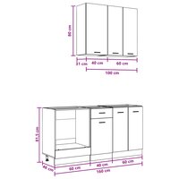 Keukenblok LYON 5 st Sonoma Eiken Bewerkt hout 8