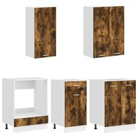 Keukenblok LYON 5 st Gerookt eiken Bewerkt hout 3