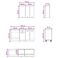 Keukenblok LYON 5 st Oud hout Bewerkt hout 7