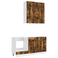 Keukenblok LYON 5 st Gerookt eiken Bewerkt hout 2