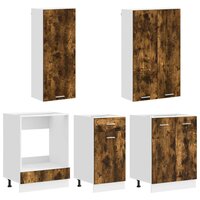 Keukenblok LYON 5 st Gerookt eiken Bewerkt hout 3