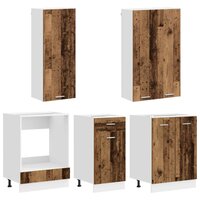 Keukenblok LYON 5 st Oud hout Bewerkt hout 3