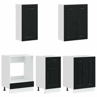 Keukenblok KALMAR 5 st Zwart Bewerkt hout 3