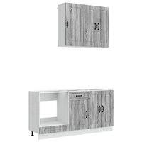 Keukenblok KALMAR 5 st Grijs Sonoma Bewerkt hout 2