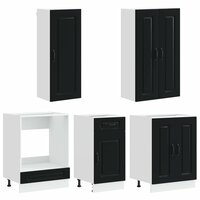 Keukenblok KALMAR 5 st Zwart Bewerkt hout 3