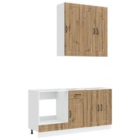 Keukenblok KALMAR 5 st Artisanaal eiken Bewerkt hout 2