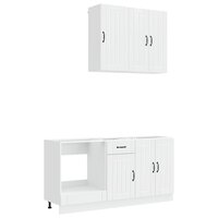 Keukenblok LUCCA 5 st Hoogglans Wit Bewerkt hout 2