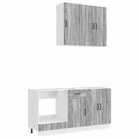 Keukenblok LUCCA 5 st Grijs Sonoma Bewerkt hout 2