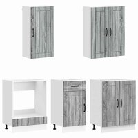 Keukenblok LUCCA 5 st Grijs Sonoma Bewerkt hout 3