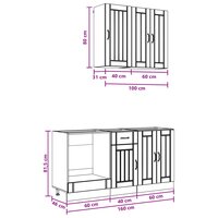 Keukenblok LUCCA 5 st Oud hout Bewerkt hout 8