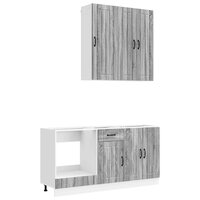 Keukenblok LUCCA 5 st Grijs Sonoma Bewerkt hout 2