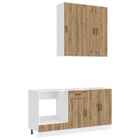 Keukenblok LUCCA 5 st Artisanaal eiken Bewerkt hout 2