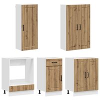 Keukenblok LUCCA 5 st Artisanaal eiken Bewerkt hout 3