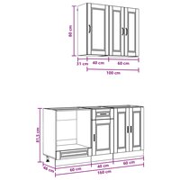 Keukenblok PORTO 5 st Zwart Bewerkt hout 8