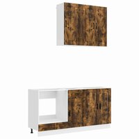 Keukenblok PORTO 5 st Gerookt eiken Bewerkt hout 2