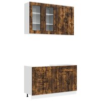 Keukenblok KALMAR 4 st Gerookt eiken Bewerkt hout 2