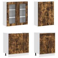 Keukenblok KALMAR 4 st Gerookt eiken Bewerkt hout 3