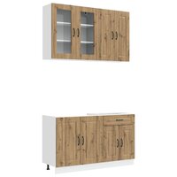 Keukenblok KALMAR 4 st Artisanaal eiken Bewerkt hout 2