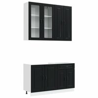 Keukenblok KALMAR 4 st Zwart Bewerkt hout 2
