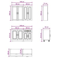 Keukenblok KALMAR 4 st Oud hout Bewerkt hout 6