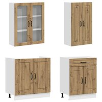 Keukenblok KALMAR 4 st Artisanaal eiken Bewerkt hout 3