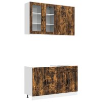 Keukenblok PORTO 4 st Gerookt eiken Bewerkt hout 2