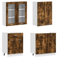 Keukenblok LYON 4 st Gerookt eiken Bewerkt hout 3