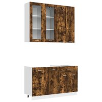 Keukenblok LYON 4 st Gerookt eiken Bewerkt hout 2