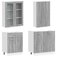 Keukenblok LYON 4 st Grijs Sonoma Bewerkt hout 3