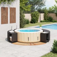 Hottub-ombouw poly rattan en massief acaciahout zwart 2