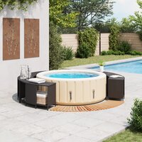 Hottub-ombouw poly rattan en massief acaciahout zwart 2