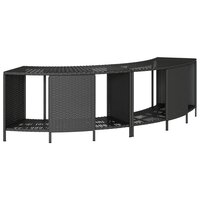 Hottub-ombouw poly rattan en massief acaciahout zwart 4