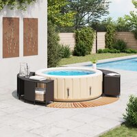 Hottub-ombouw poly rattan en massief acaciahout zwart 2