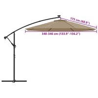 Vervangingsdoek voor tuinparasol taupe 350 cm 8