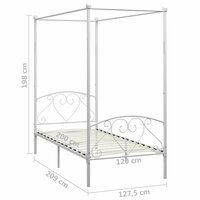 Hemelbedframe metaal wit 120x200 cm  5