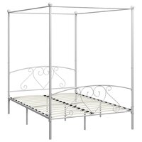 Hemelbedframe metaal wit 140x200 cm  2