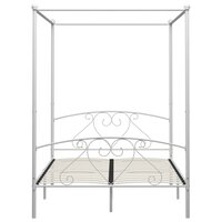 Hemelbedframe metaal wit 140x200 cm  3