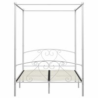 Hemelbedframe metaal wit 160x200 cm  3