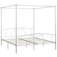 Hemelbedframe metaal wit 200x200 cm  2