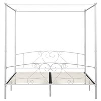 Hemelbedframe metaal wit 200x200 cm  3