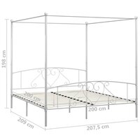 Hemelbedframe metaal wit 200x200 cm  5