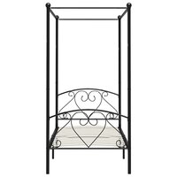 Hemelbedframe metaal zwart 90x200 cm  3