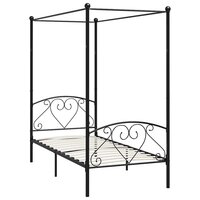 Hemelbedframe metaal zwart 100x200 cm  2