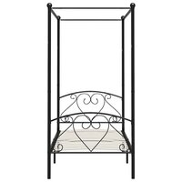 Hemelbedframe metaal zwart 100x200 cm  3