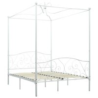 Hemelbedframe metaal wit 140x200 cm 2