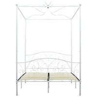 Hemelbedframe metaal wit 140x200 cm 3