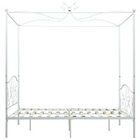 Hemelbedframe metaal wit 140x200 cm 4
