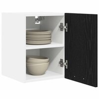 Hangkast Zwarte Eik en Wit 30 x 31 x 40 cm Bewerkt hout 3